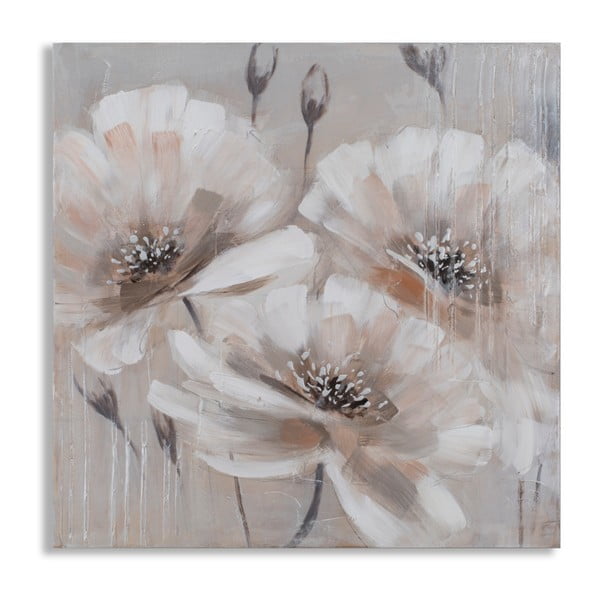 Ručne maľovaný obraz s motívom kvetu Mauro Ferretti Bliss, 80 × 80 cm
