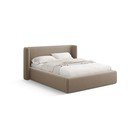 Svetlohnedá čalúnená dvojlôžková posteľ s úložným priestorom s roštom 180x200 cm Jason – Windsor & Co Sofas