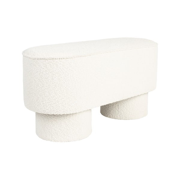 Biela lavica z textílie buklé Marcos – White Label-image-1