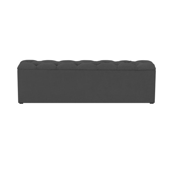 Tmavosivý otoman k posteli s úložným priestorom Kooko Home Manna, 47 × 140 cm-image-2