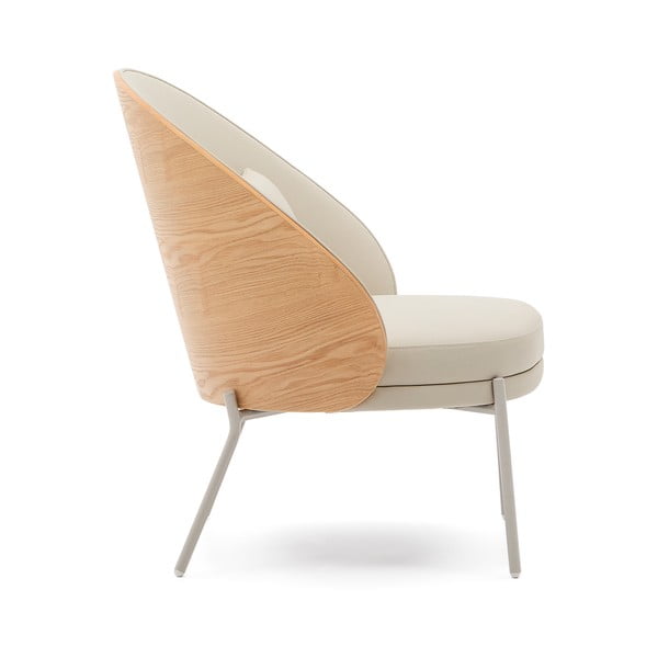 Béžové kreslo z imitácie kože Eamy – Kave Home-image-3