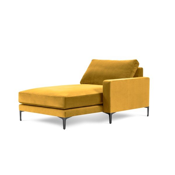 Žltá zamatová leňoška Kooko Home Harmony, pravý roh-image-2