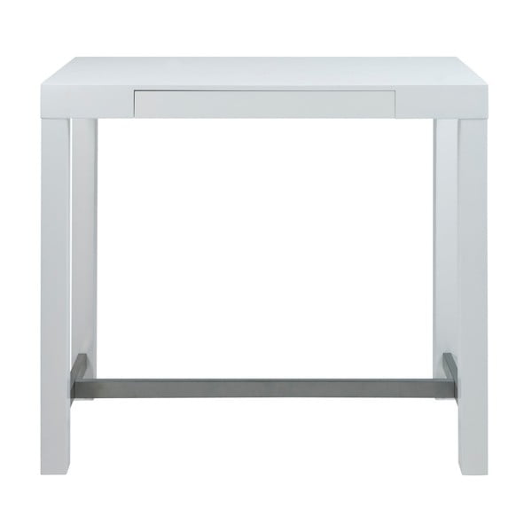 Biely barový stolík so zásuvkou Actona Angela, dĺžka 120 cm