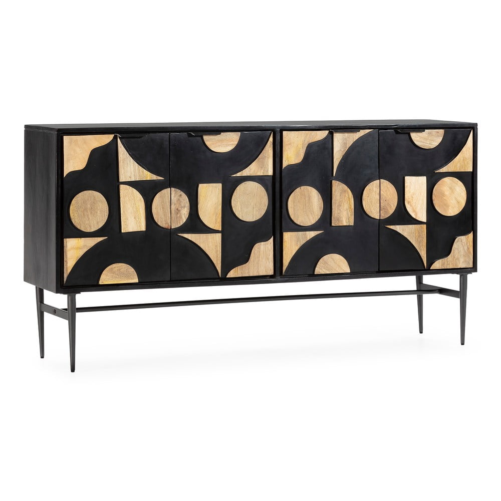 Čierna komoda z mangového dreva 175x90x40 cm Navya – MOME