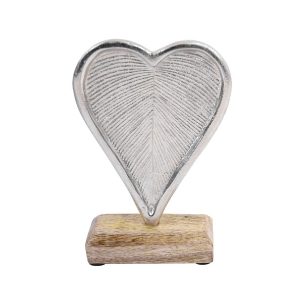 Vianočná dekorácia v tvare srdca s dreveným podstavcom Ego Dekor, výška 18 cm
