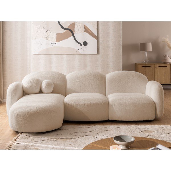 Svetlohnedá rohová pohovka z textílie buklé (ľavý roh/s leňoškou) Orbit – Ropez-image-1