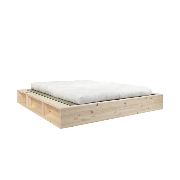 Dvojlôžková posteľ z masívneho dreva s futonom Comfort a tatami Karup Design Ziggy, 140 x 200 cm