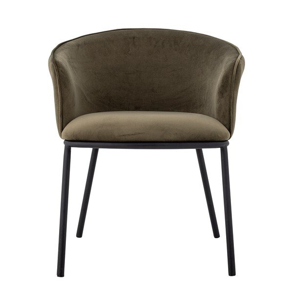 Khaki zamatové jedálenské kreslo s podrúčkami Cortone – Bloomingville-image-4