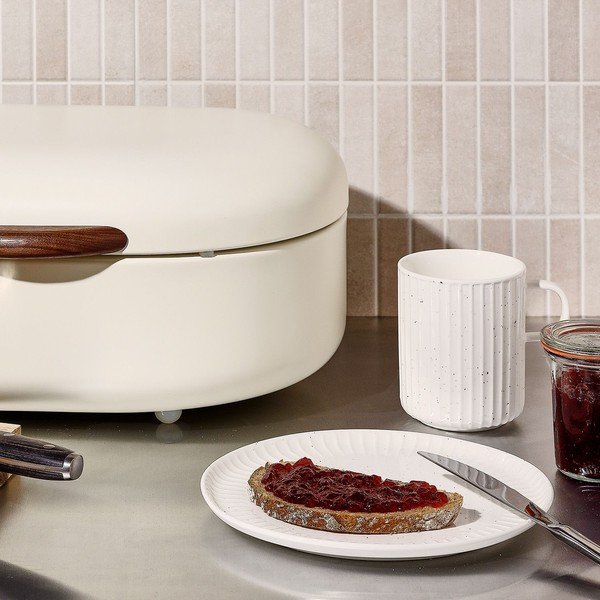 Biely hrnček z kostného porcelánu 410 ml Ora Gloss – Salt&Pepper-image-1