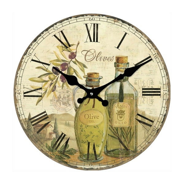 Sklenené hodiny Olivy, 34 cm