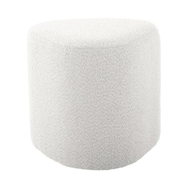 Biely taburet z textílie buklé Ada – Leitmotiv-image-2
