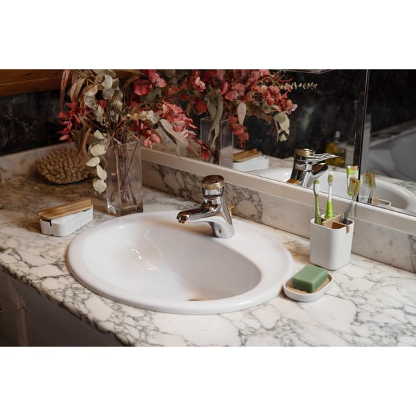 Biely kúpeľňový organizér Compactor Ecologic, 8,4 x 7,8 cm-image-3