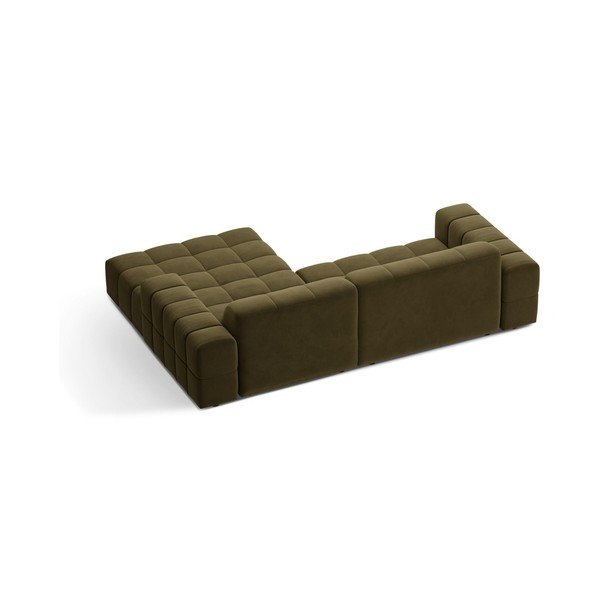 Khaki zamatová rohová pohovka (pravý roh/s leňoškou) Chicago – Cosmopolitan Design-image-2
