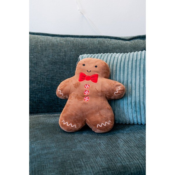 Zamatový dekoračný vankúš s vianočným motívom 28x37 cm Gingerbread – Catherine Lansfield-image-1