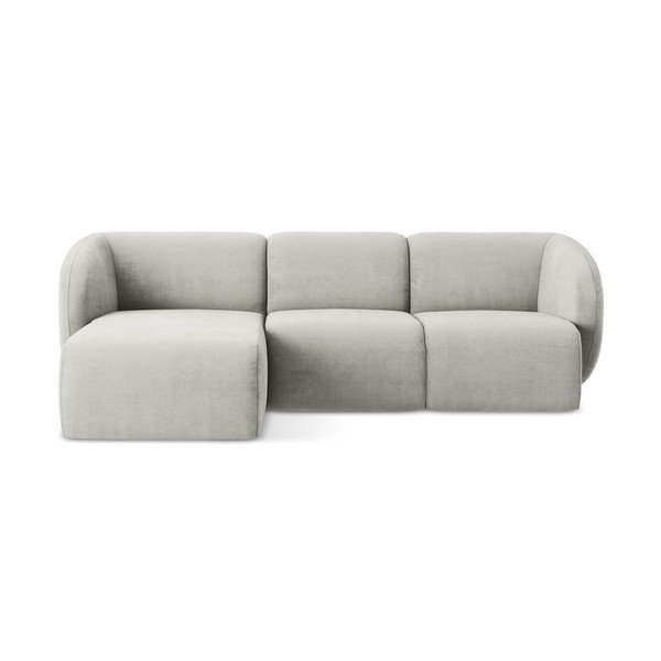 Svetlosivá ženilková rohová pohovka (ľavý roh/s leňoškou) Lani – Makamii