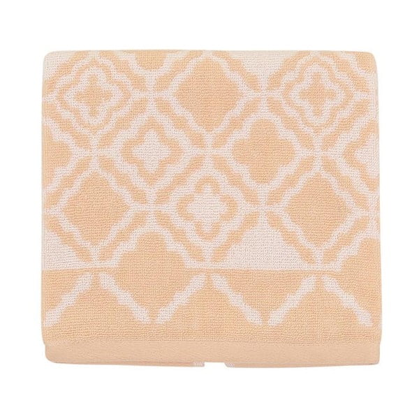 Svetlooranžový bavlnený uterák Mozaic, 50 × 90 cm