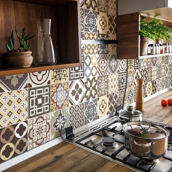 Súprava 24 samolepiek na stenu Ambiance Kenjito, 15 x 15 cm-image-3