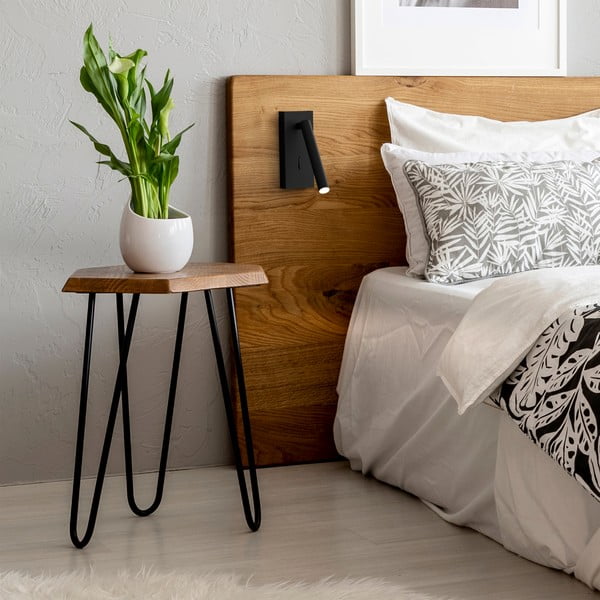 Čierne nástenné svietidlo SULION Clara, výška 16,5 cm-image-1