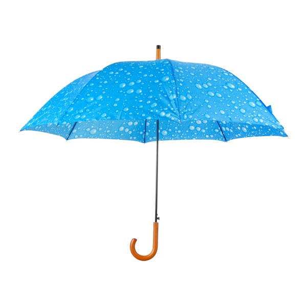 Modrý dáždnik s drevenou rukoväťou Esschert Design Rain