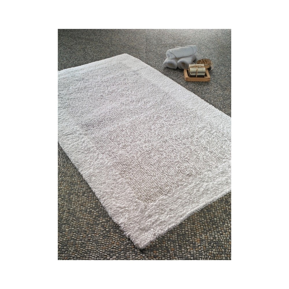 Biela predložka do kúpeľne Confetti Natura Heavy, 70 × 120 cm