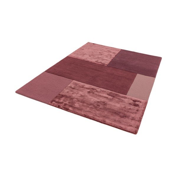 Tmavoružový koberec Asiatic Carpets Tate Tonal Textures, 120 x 170 cm-image-2