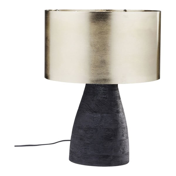 Čierna stolová lampa s tienidlom v zlatej farbe Kare Design Daylight