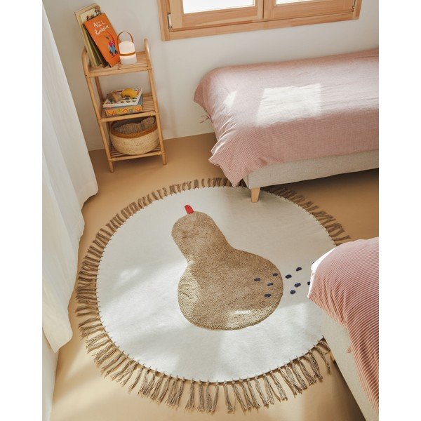 Slonovinový bavlnený detský koberec ø120 cm Tamya – Kave Home-image-1