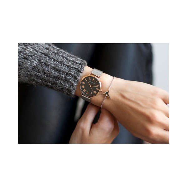 Dámske antikoro hodinky s remienkom v striebornej farbe Emily Westwood Go-image-3