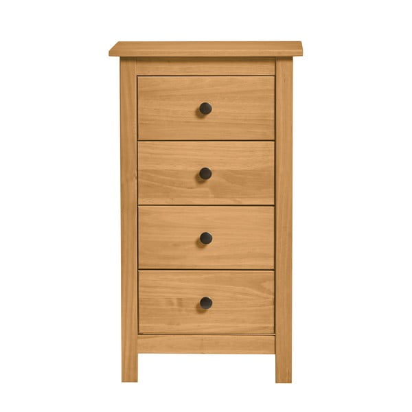 Prírodná komoda z masívneho borovicového dreva so 4 zásuvkami Marckeric Berna-image-4