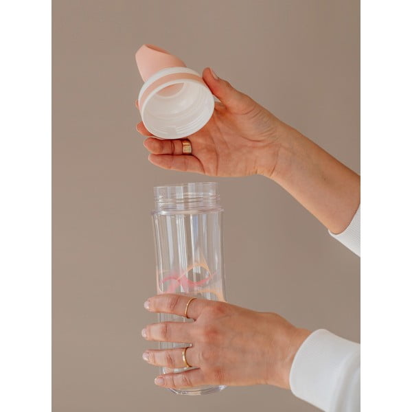 Ružovo-biela fľaša na vodu Equa Flow Wave, 800 ml-image-2