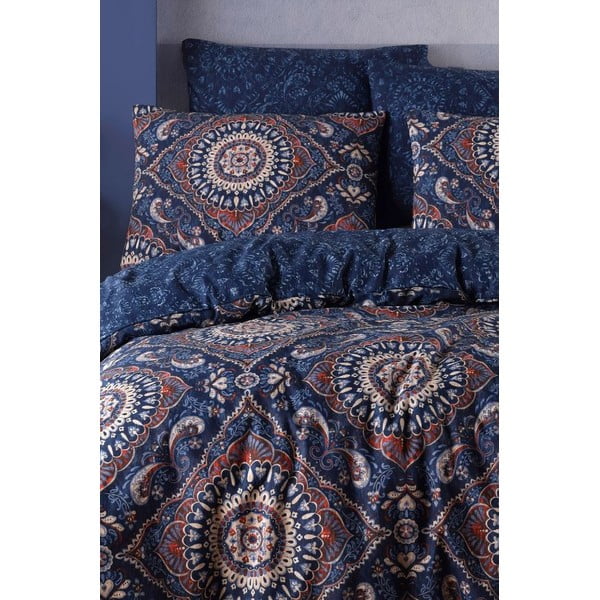 Tmavomodré predĺžené obliečky na dvojlôžko 200x220 cm – Mila Home-image-1