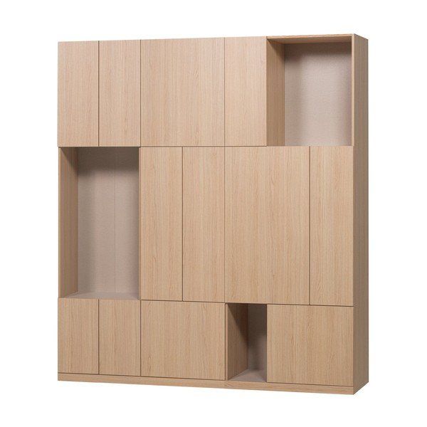 Modulárna skrinka v prírodnej farbe 188x215 cm Build – WOOOD-image-2