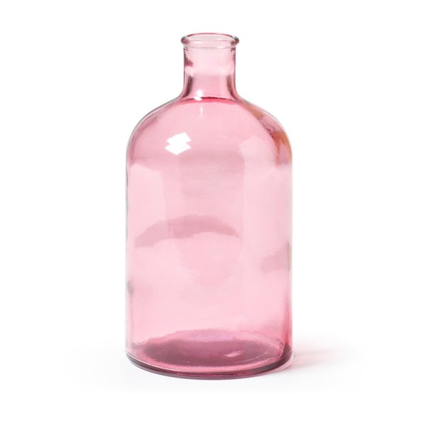 Ružová váza z recyklovaného skla La Forma Semplice, výška 22 cm