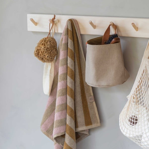 Hnedo-béžový uterák z bio bavlny 50x90 cm Disorder - Mette Ditmer Denmark-image-1