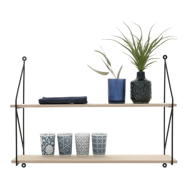 Nástenná dvojposchodová polica z preglejky Compactor Frida, dĺžka 60 cm-image-3