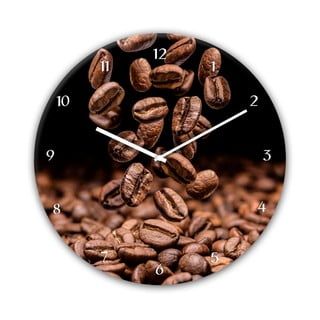 Nástenné hodiny Styler Glassclock Coffee Seeds, ⌀ 30 cm