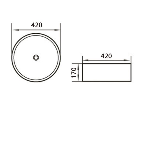 Biele keramické okrúhle umývadlo ø 42 cm Aqualine  – Sapho-image-1