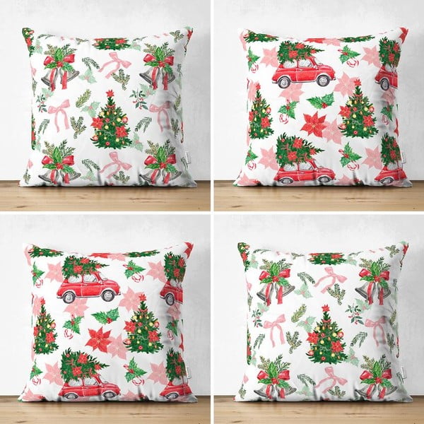 Textilné obliečky na vankúše s vianočným motívom v súprave 4 ks 43x43 cm - Mila Home-image-3