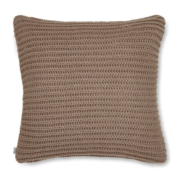 Hnedá pletená obliečka na vankúš Catherine Lansfield Knit, 45 × 45 cm