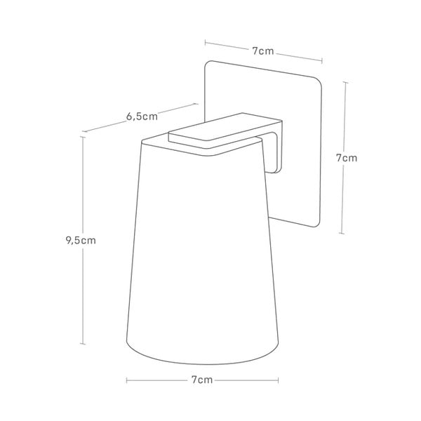 Biely plastový držiak s téglikom Film Hook – YAMAZAKI-image-4