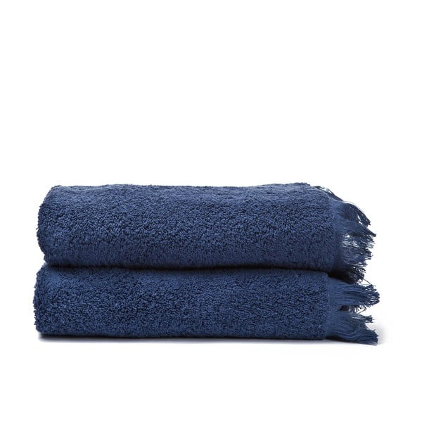 Sada 2 modrých bavlnených uterákov Casa Di Bassi Face, 50 x 90 cm