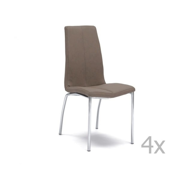Sada 4 hnedých stoličiek Design Twist Abha