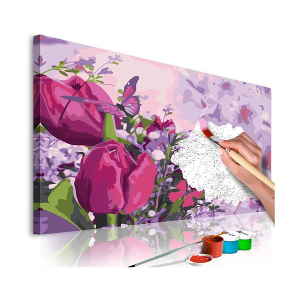 DIY set na tvorbu vlastného obrazu na plátne Artgeist Tulips, 60 × 40 cm