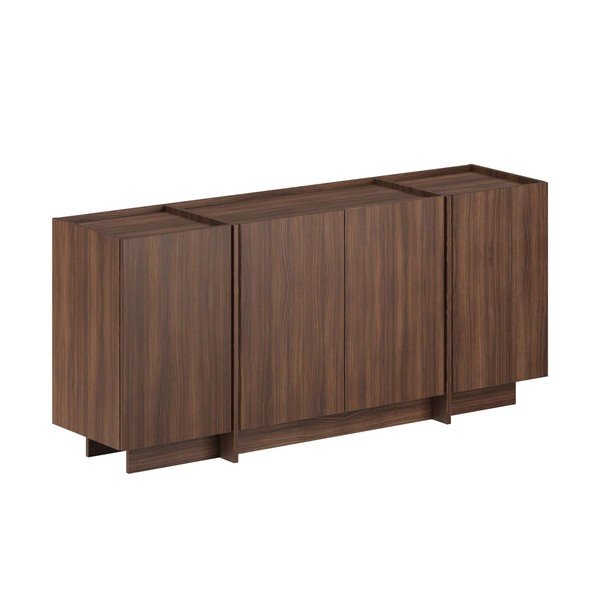 Komoda v dekore orecha s otvorom pre káble v tmavo prírodnej farbe 180x80x45 cm Dorma – Kalune Design