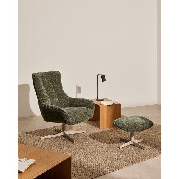 Zelená ženilková podnožka Teryl – Kave Home-image-1