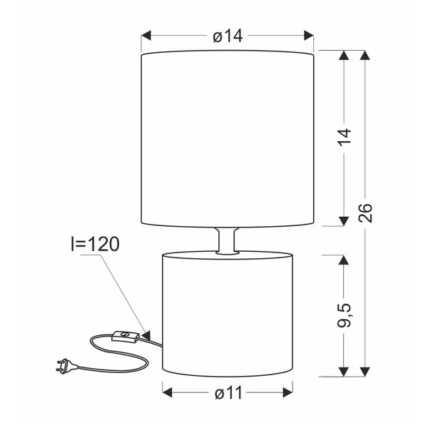 Béžová stolová lampa s textilným tienidlom (výška  26 cm) Dina – Candellux Lighting-image-2