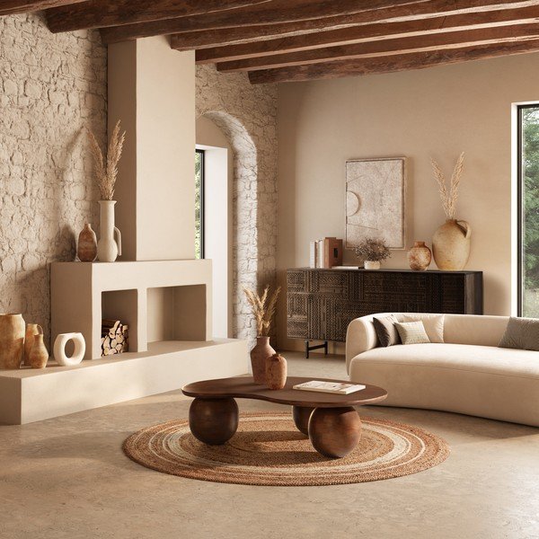 Tmavohnedá komoda z mangového dreva 160x75x40 cm Kalai – MOME-image-2