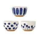 Biele/modré kameninové misky v súprave 3 ks 500 ml Linora – Bloomingville