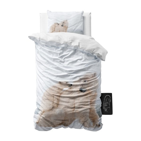 Obliečky z mikroperkálu Sleeptime Icebears, 140 x 220 cm