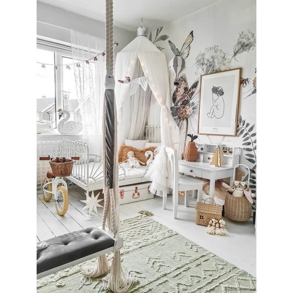 Svetlozelený prateľný ručne tkaný bavlnený koberec 140x200 cm Tribu Olive – Lorena Canals-image-1